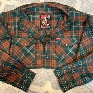 DIXXON Mistletoe Flannel Shirt in Green and Brown